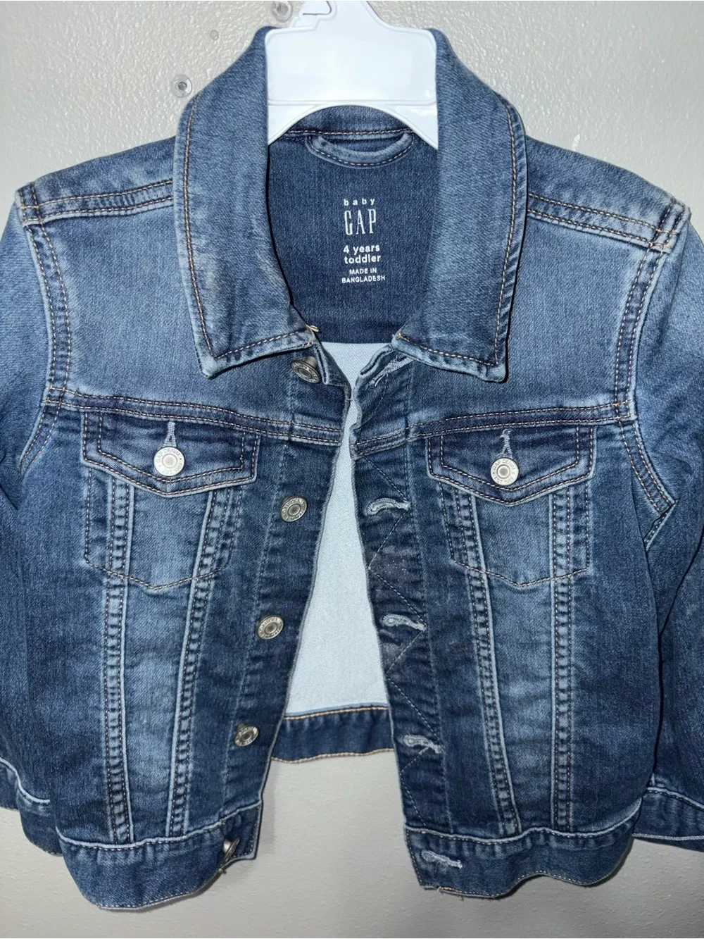 GAP Toddler Dark Blue Washed Denim Jacket